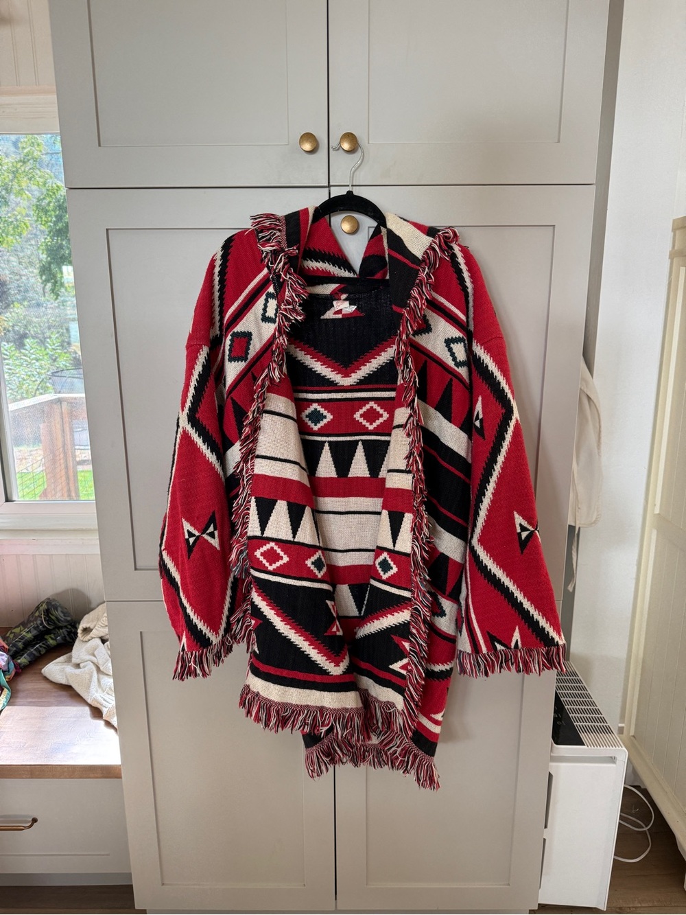 100% Cotton Vintage Blanket Jacket Western Fringe